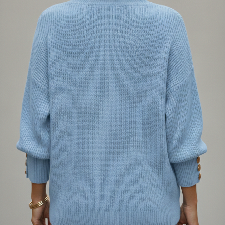 Pull-over tricoté col en V pour femme décontracté