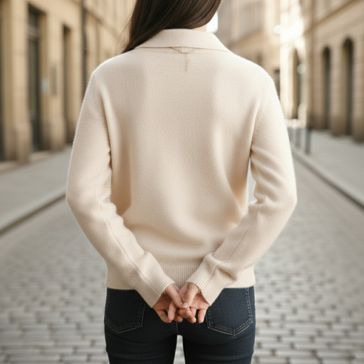 Cardigan en cachemire à boutons, coupe ajustée pour femmes