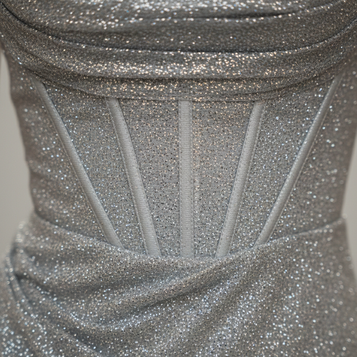 Robe de soirée longue à fines bretelles pour femme