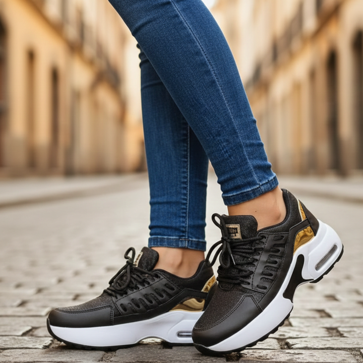 Chaussures orthopédiques à lacets semelle amortissante pour femmes