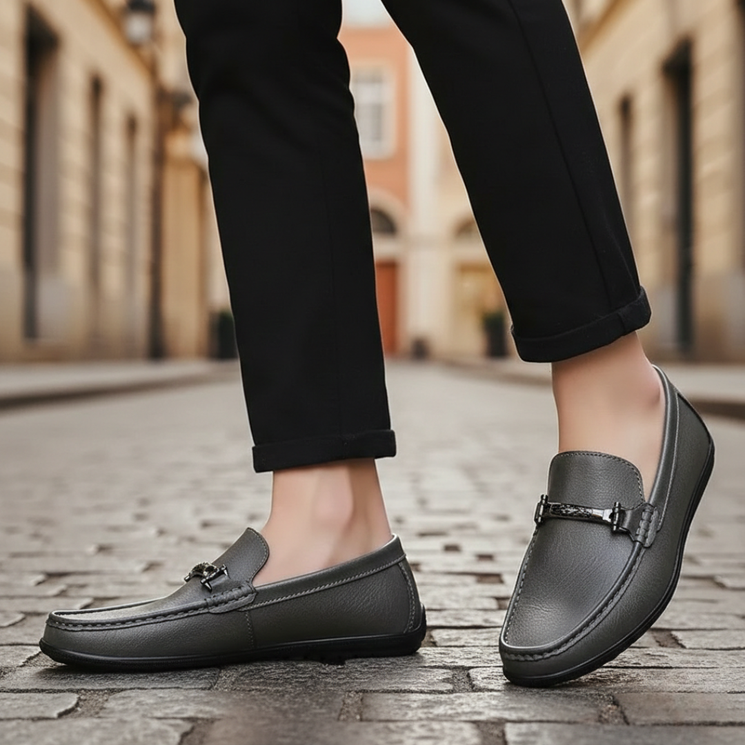 Mocassins en cuir à enfiler décontractés pour hommes