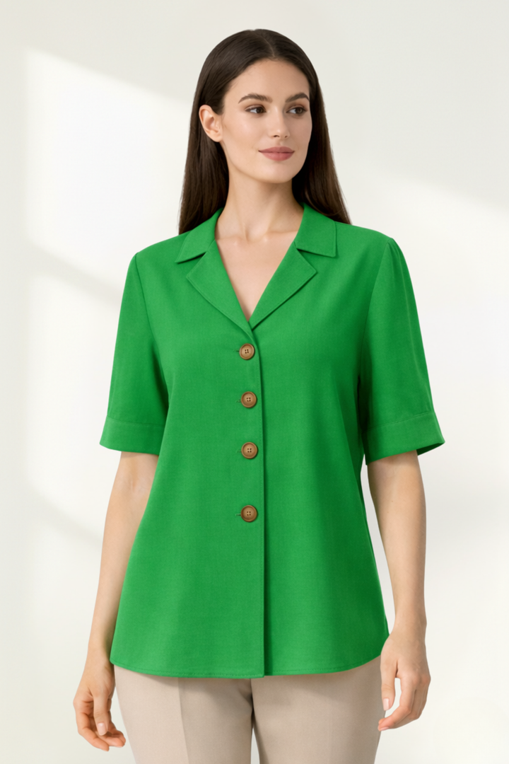 Chemisier pour femme à manches courtes avec boutons sur le devant