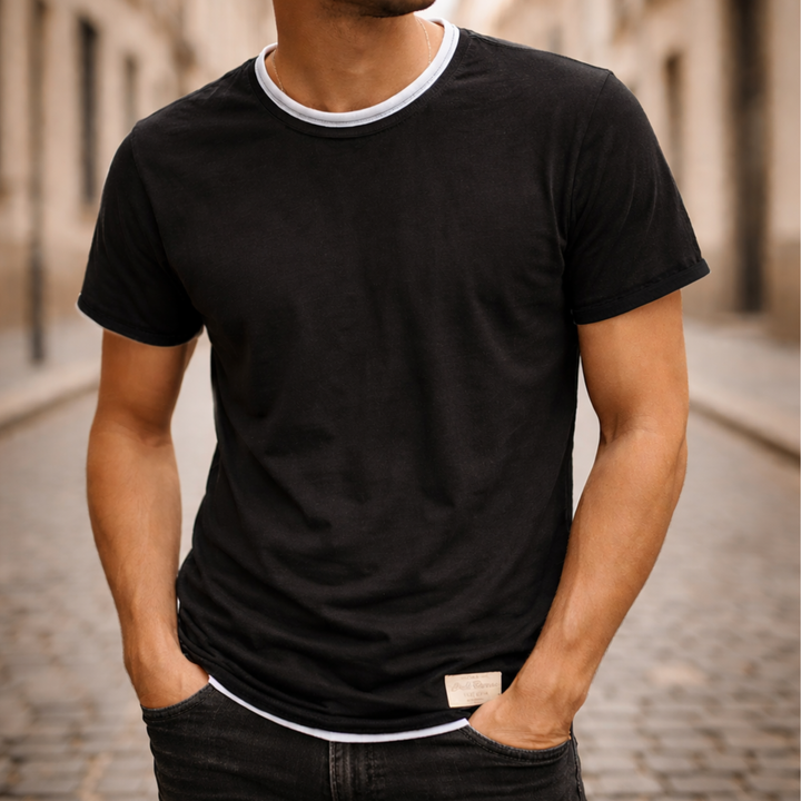 Cotton T Shirt Short Sleeve Crew Neck Men