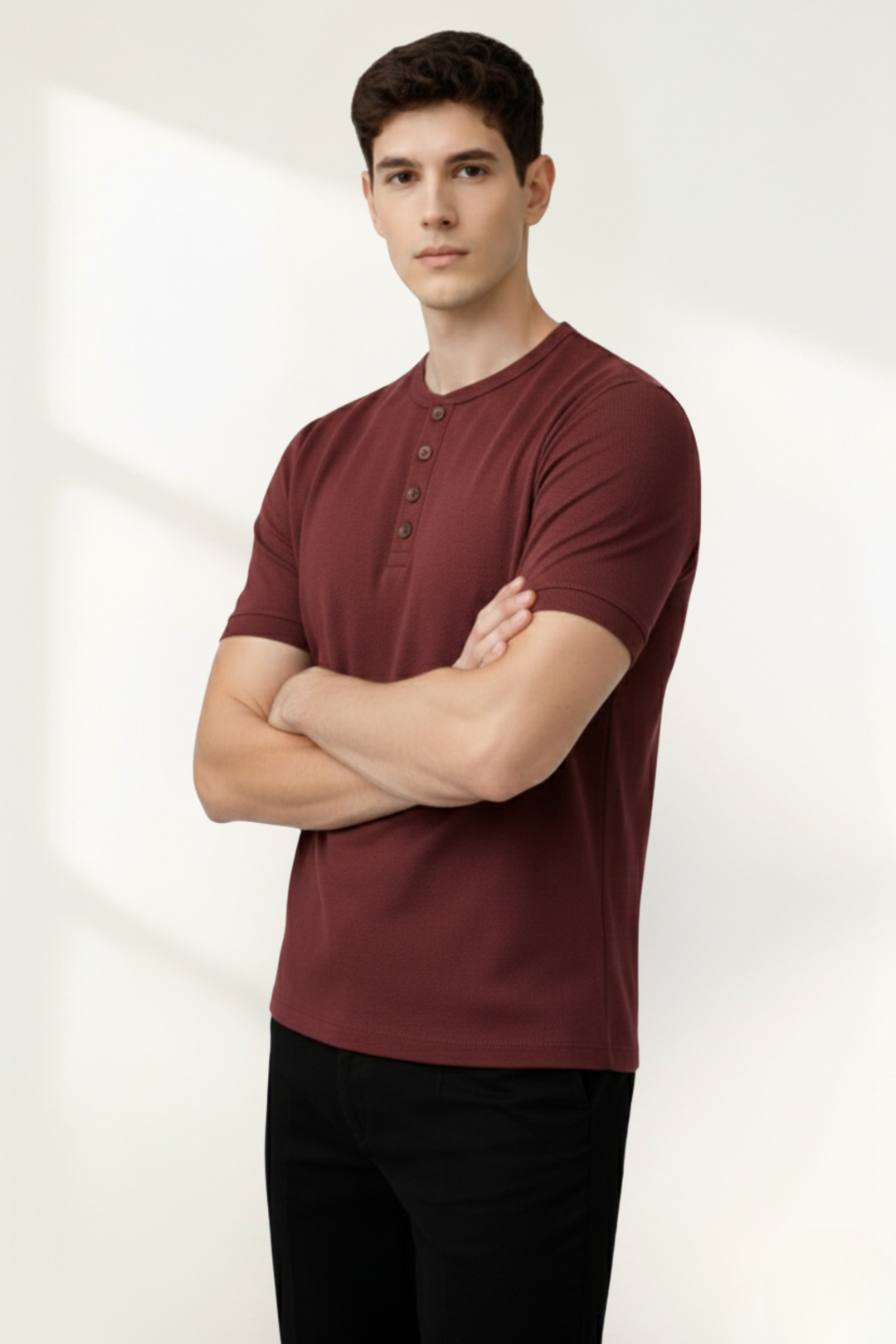 T-shirt Henley pour homme