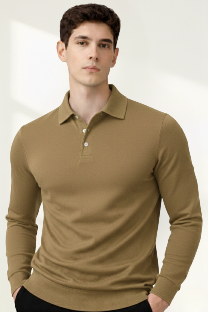 Camisa Polo de Manga Larga para Hombre