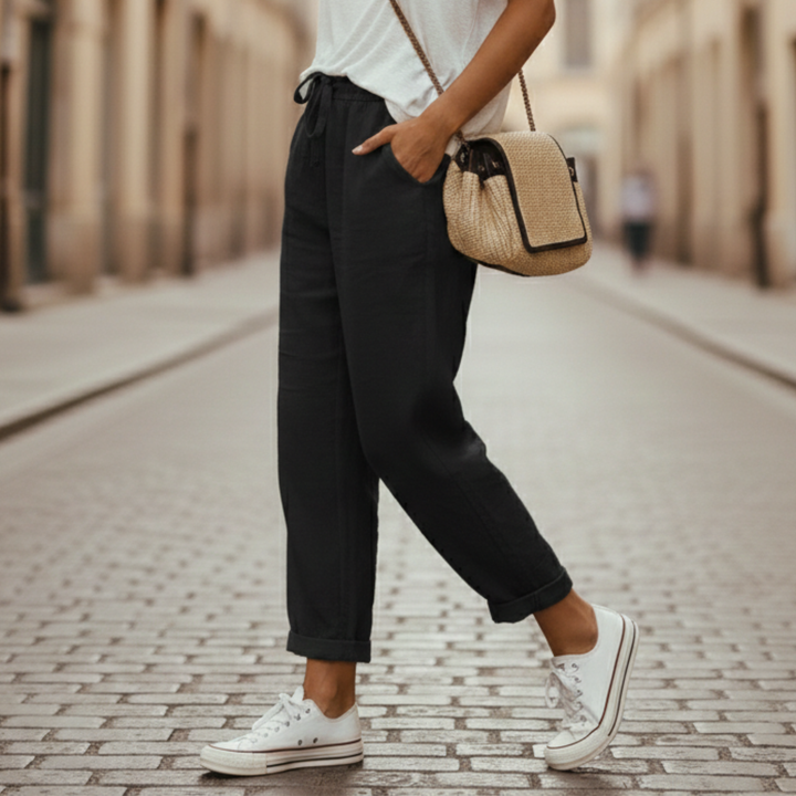 Pantalon Femme Taille Élastique Court