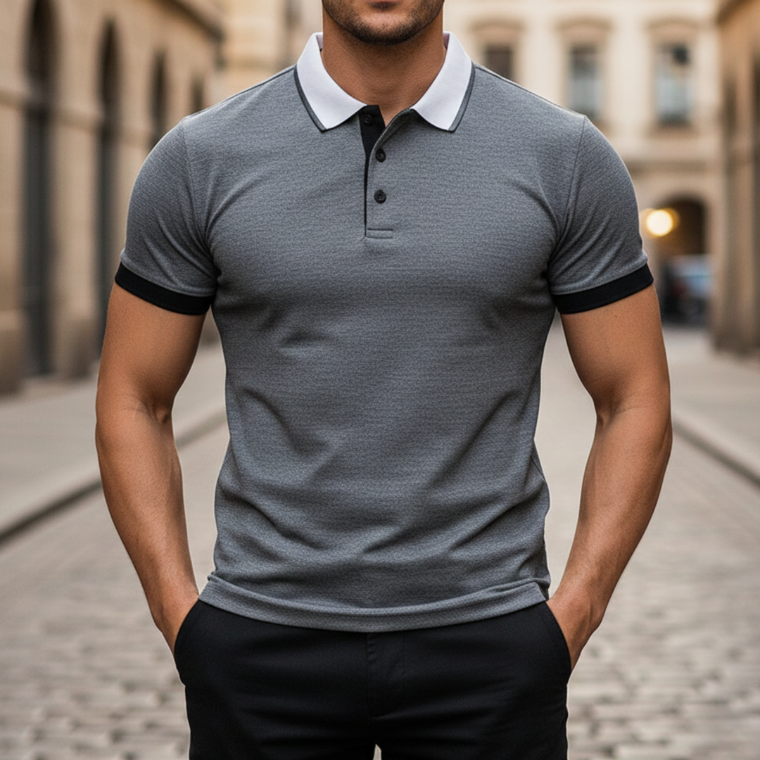 Camisa Polo para Hombre de Manga Corta Ajuste Deportivo