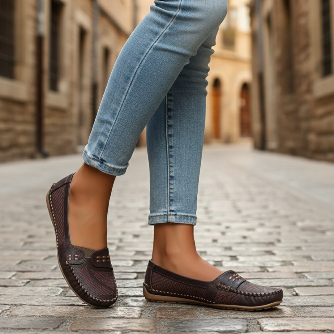 Chaussures confort légères à enfiler pour femmes, mocassins
