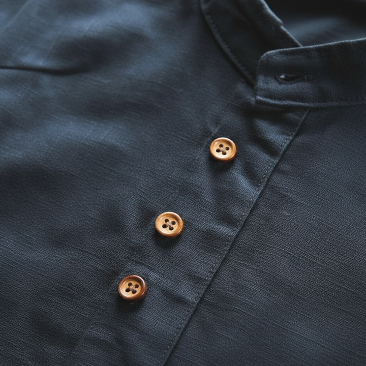 Camisa de Cuello para Hombre de Manga Larga con Botones en el Frente