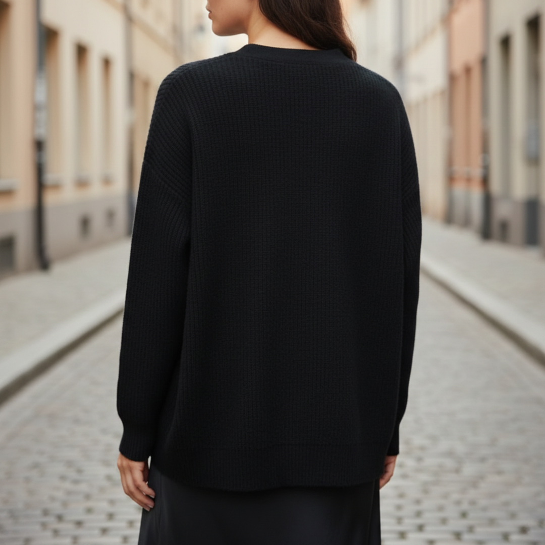 Cardigan pour femme ample avec boutons sur le devant
