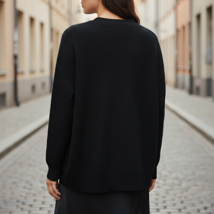 Cardigan pour femme ample avec boutons sur le devant