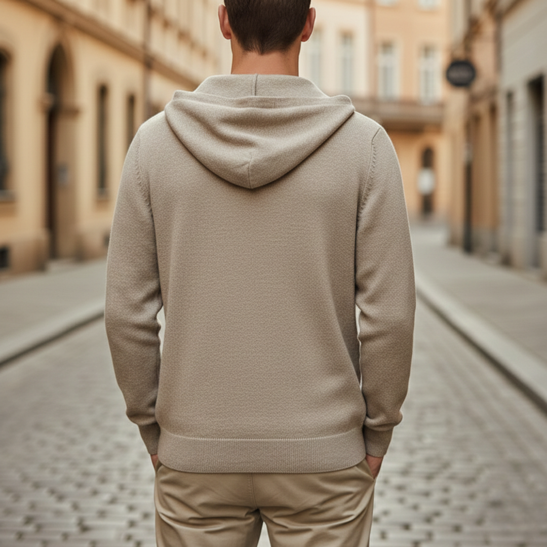 Hoodie Zip Front Knit Men