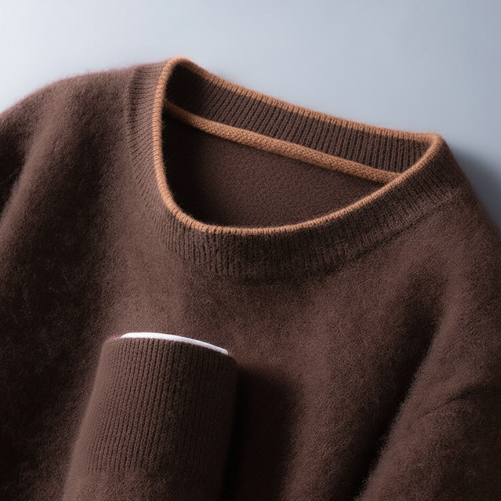 Pull en cachemire col rond manches longues homme