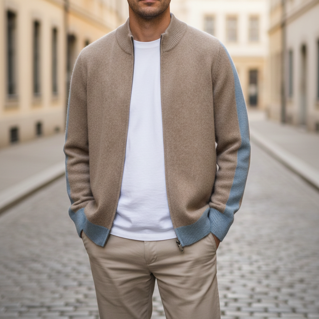Veste pour homme à fermeture éclair devant