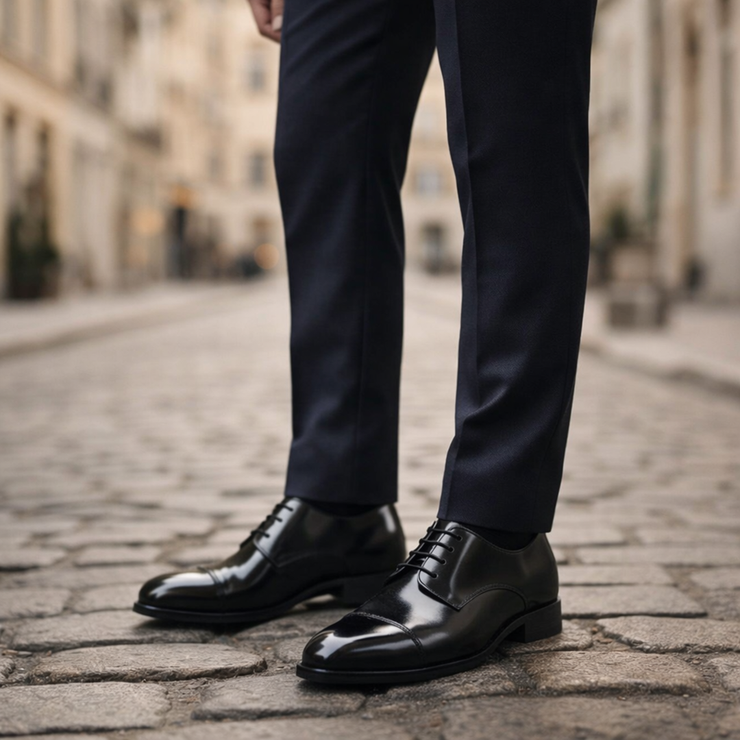 Chaussures habillées en cuir pour homme à bout droit