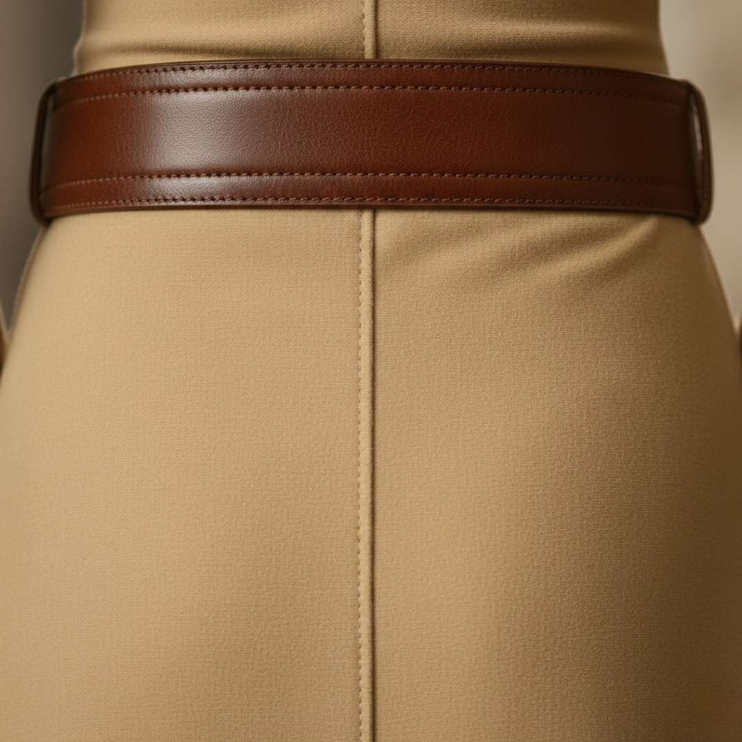 Vestido Maxi de Ante a Cuadros de Manga Larga para Mujeres