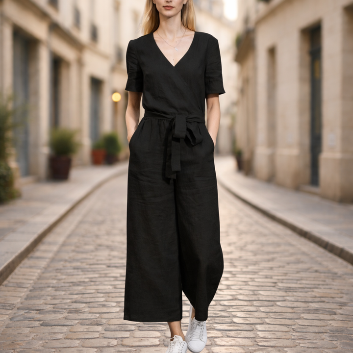 Combinaison-pantalon pour femme avec ceinture décontractée