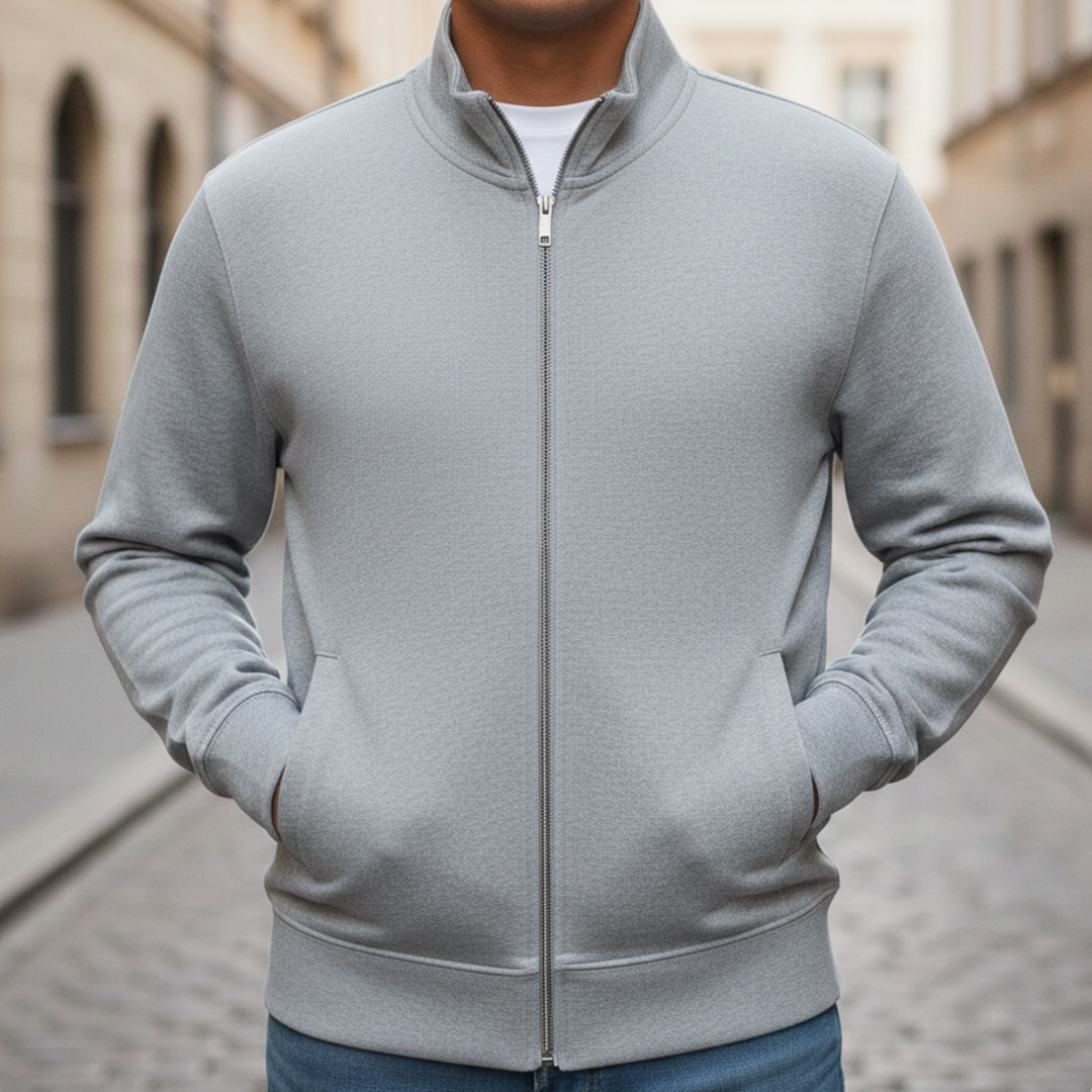 Zip Sweater Knit Lightweight Men All Season