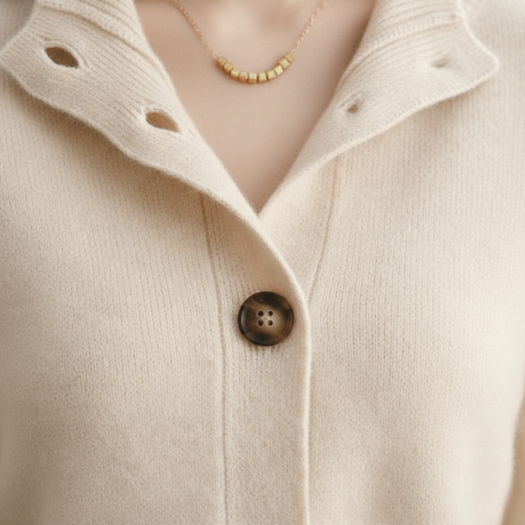 Cardigan en cachemire à boutons, coupe ajustée pour femmes
