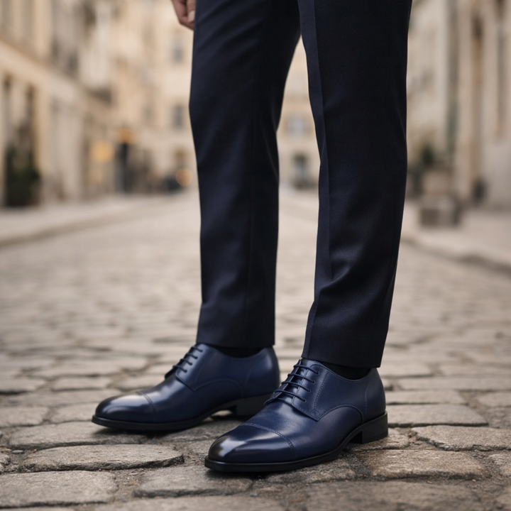 Chaussures habillées en cuir pour homme à bout droit