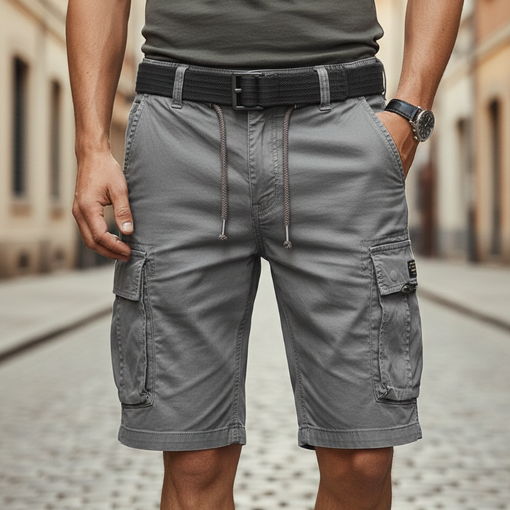 Shorts cargo pour homme Poche utilitaire Cordon de serrage Coupe décontractée