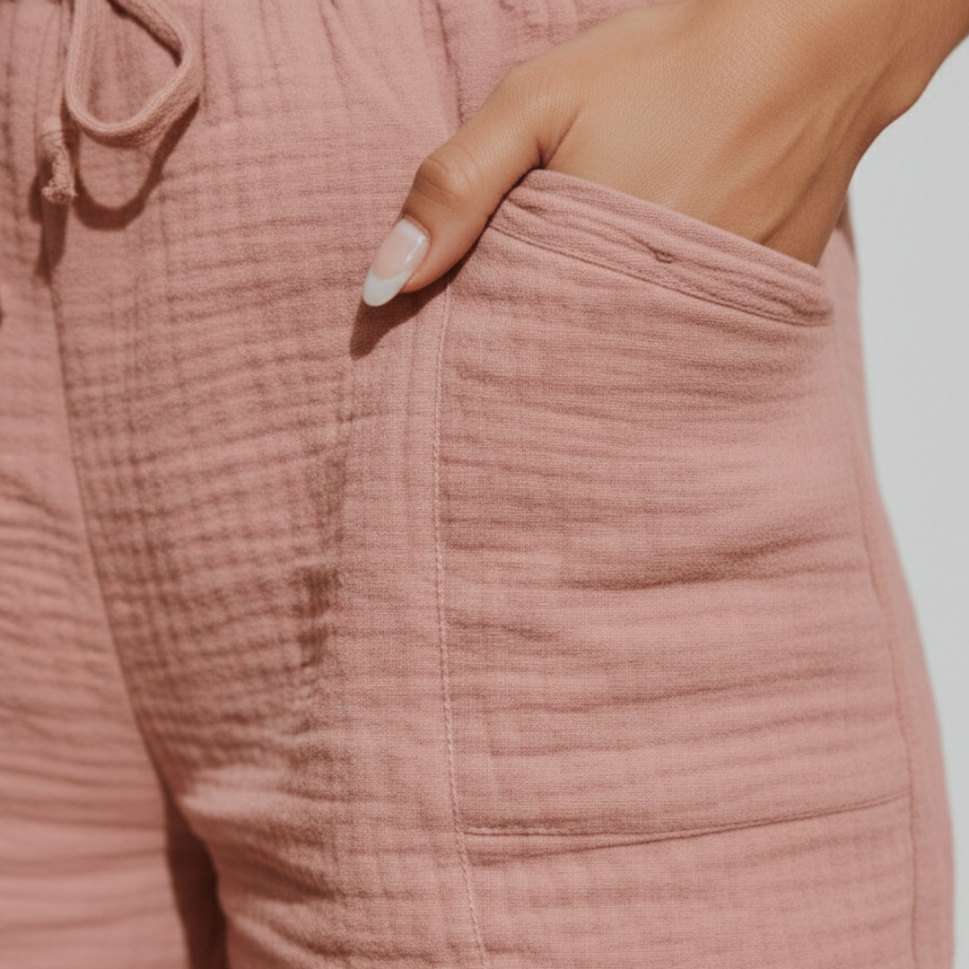 Pantalones Cortos de Playa Boho de Tiro Medio con Cuerda para Mujeres