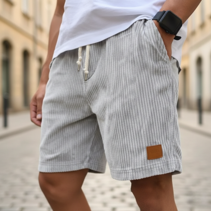 Pantalones Cortos de Pana para Hombre Ajuste Suelto Estilo Urbano