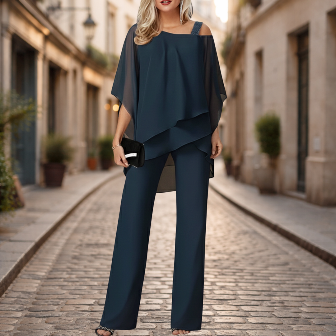 Ensemble en mousseline pour femme soirée deux pièces élégant