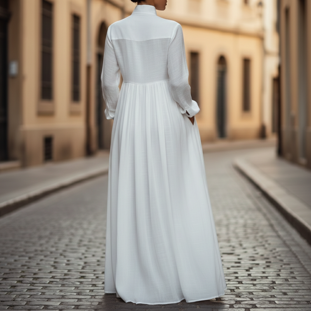 Robe longue minimaliste à manches longues pour femme