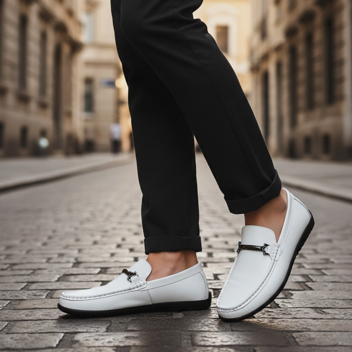 Mocassins en cuir à enfiler décontractés pour hommes