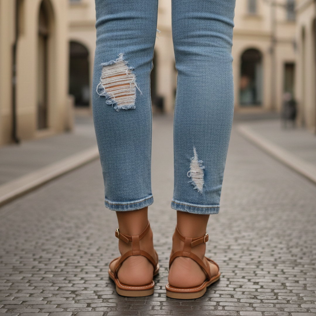 Sandalias romanas de tiras informales para mujer