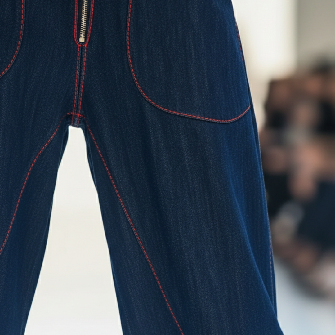 Mono de mezclilla de pierna ancha y manga larga casual para mujeres