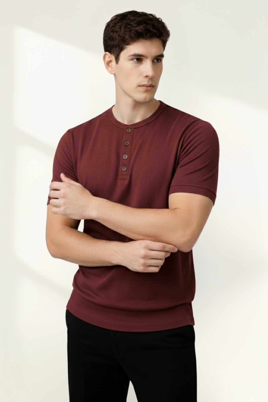 T-shirt Henley pour homme