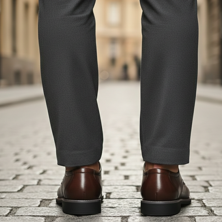 Chaussures habillées en cuir à lacets semelle en caoutchouc pour hommes