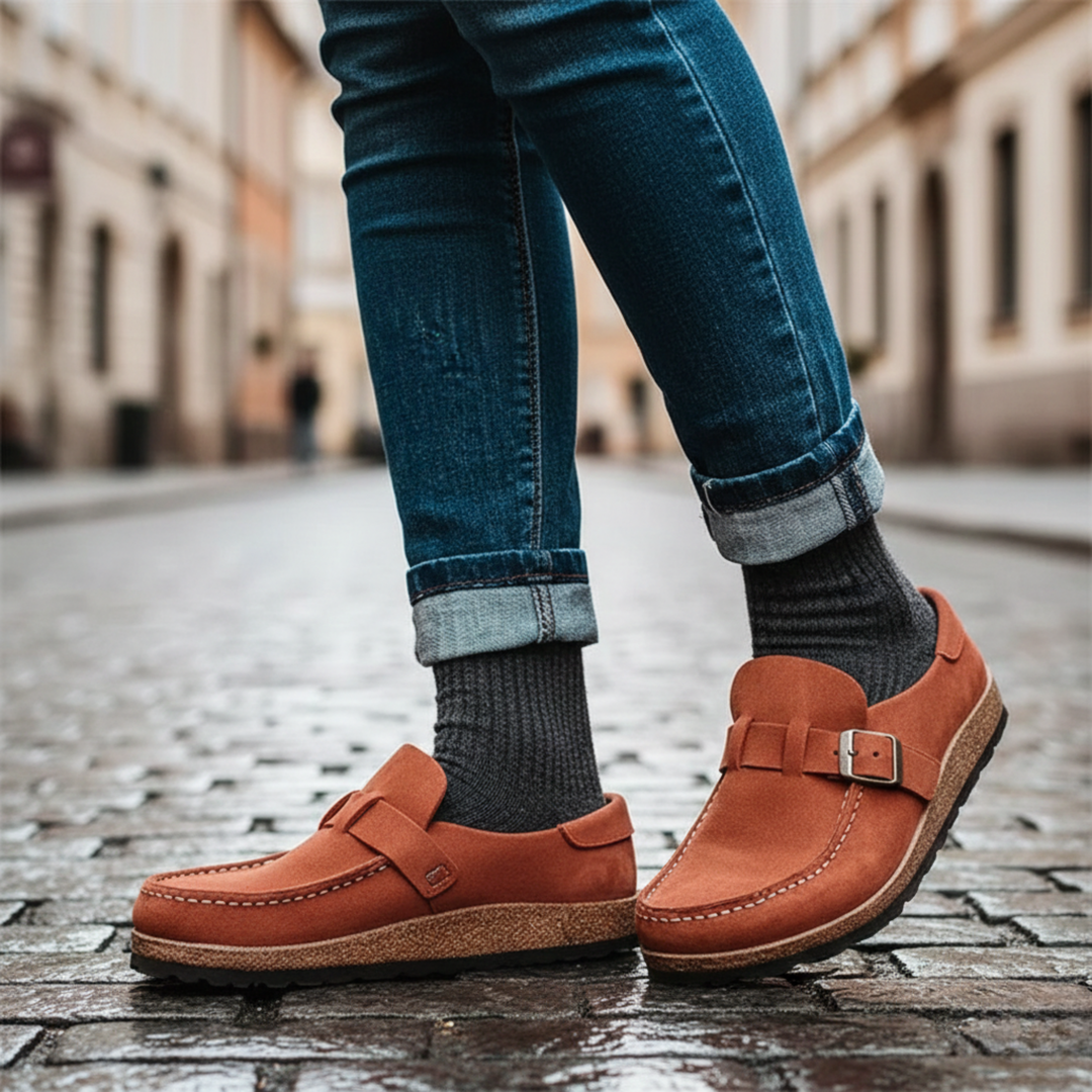 Mocassins à enfiler avec bride à boucle décontractés pour femmes