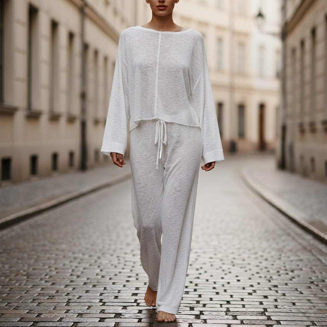 Loungewear Set Lightweight Long Sleeve Relaxed Fit Women