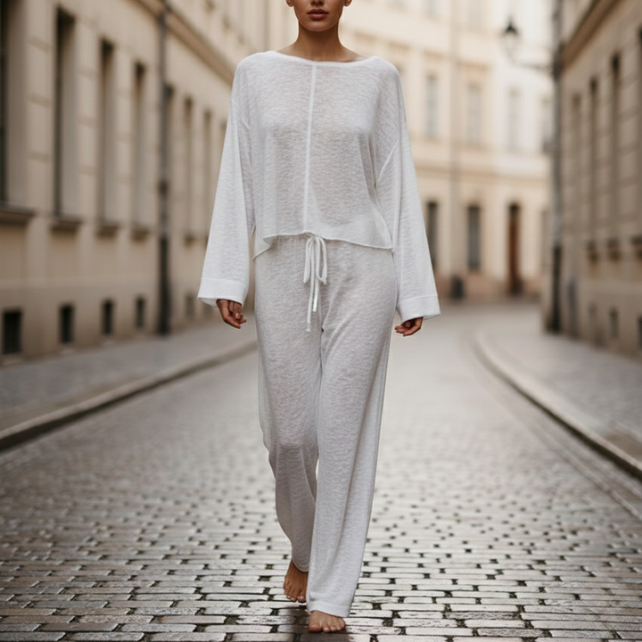 Loungewear Set Lightweight Long Sleeve Relaxed Fit Women