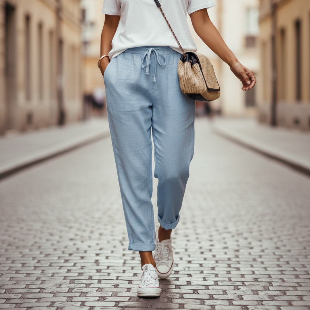 Pantalon Femme Taille Élastique Court