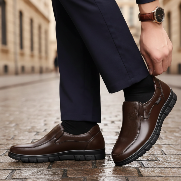 Zapatos ortopédicos de deslizar con suela acolchada para hombres