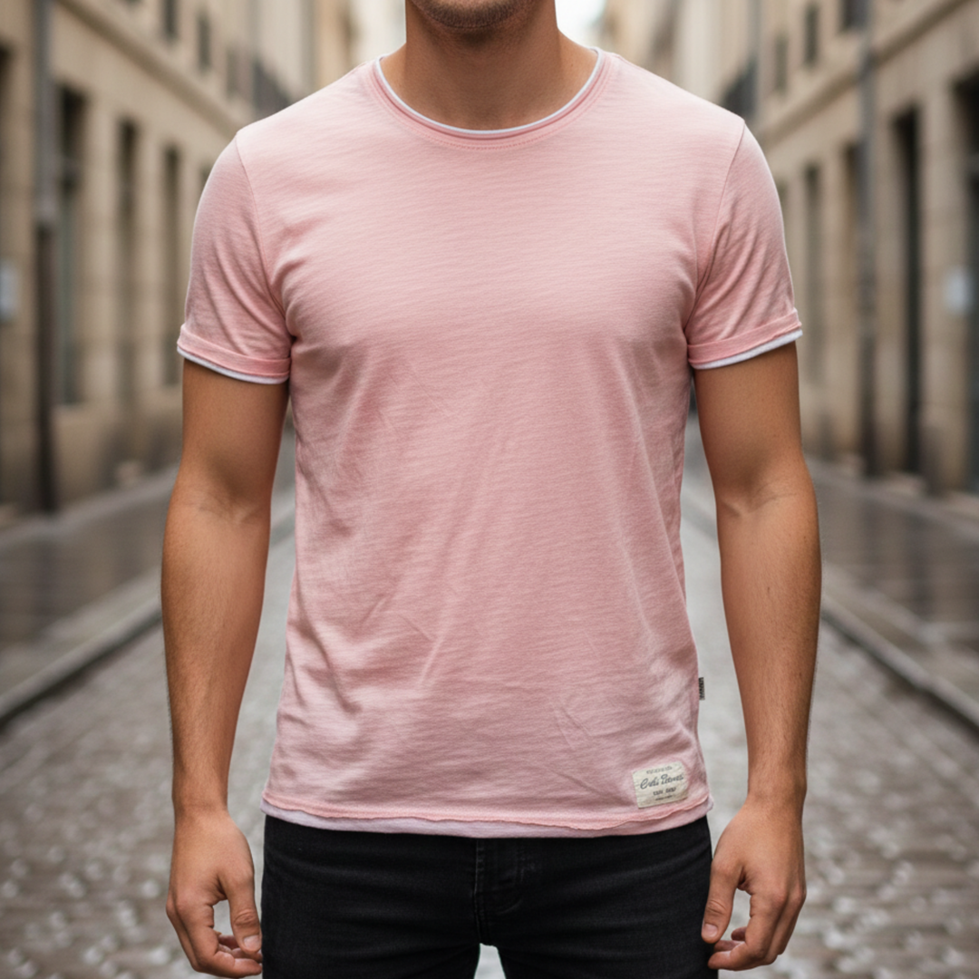 Cotton T Shirt Short Sleeve Crew Neck Men