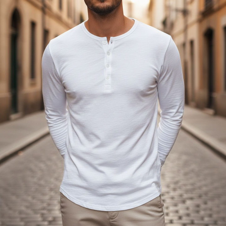 Camisa de Manga Larga con Botones para Hombre