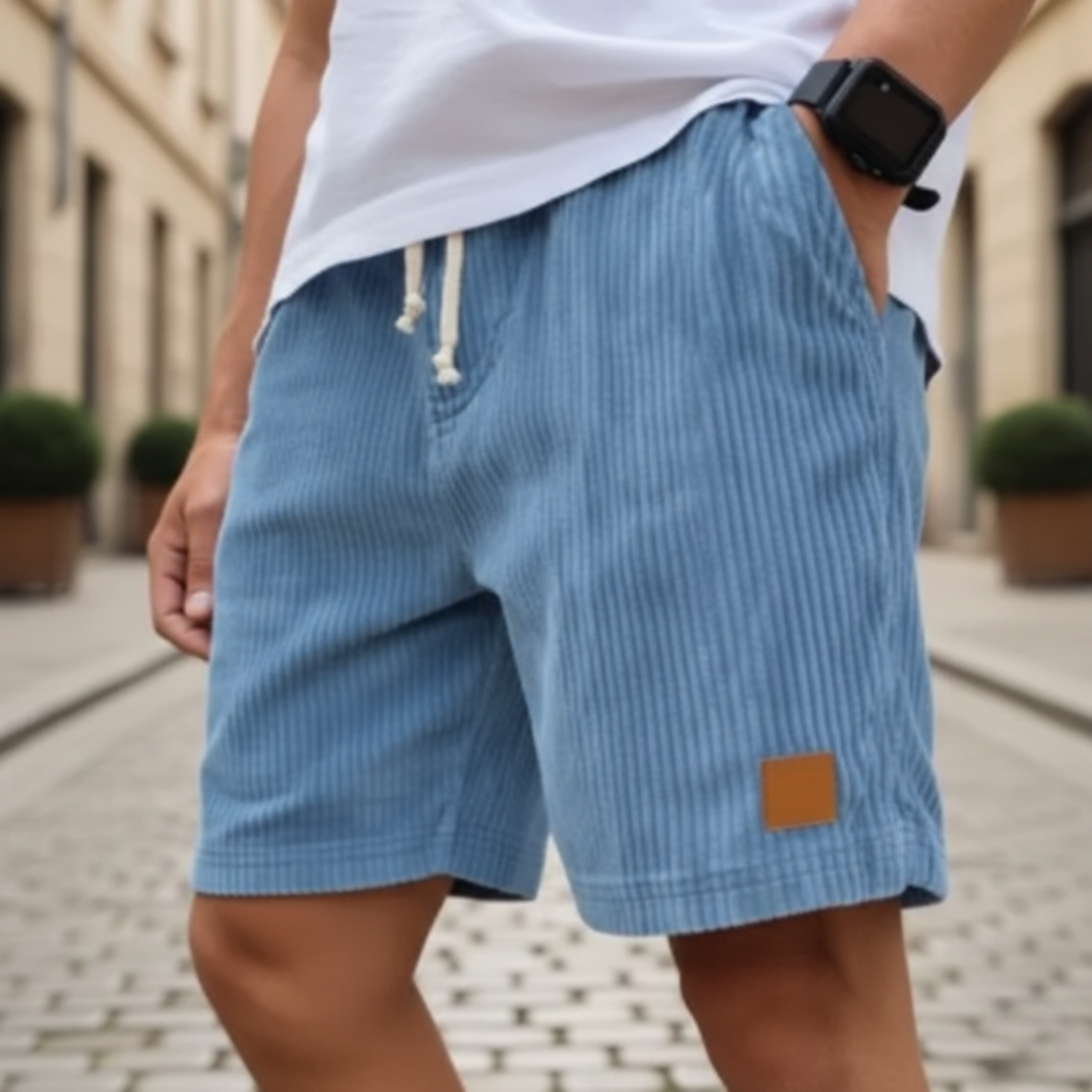 Pantalones Cortos de Pana para Hombre Ajuste Suelto Estilo Urbano