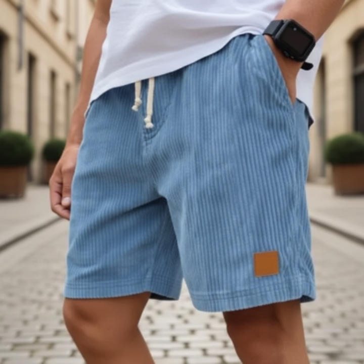 Pantalones Cortos de Pana para Hombre Ajuste Suelto Estilo Urbano