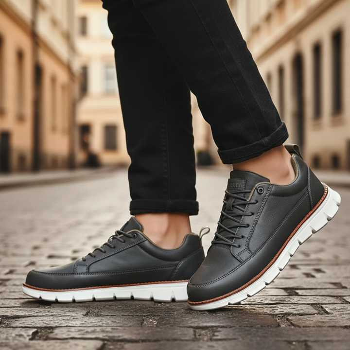 Baskets en cuir à lacets, basses, pour homme adulte