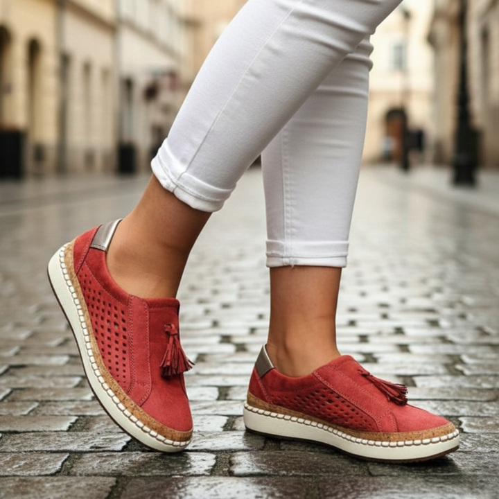 Chaussures à enfiler orthopédiques pour femmes, à semelle amortissante pour la marche