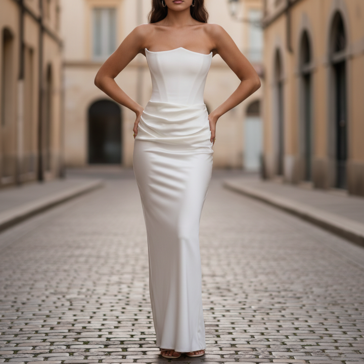 Robe longue bustier cintrée pour femmes