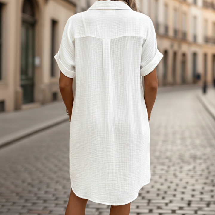 Vestido Camisero Casual con Botones y Bolsillos