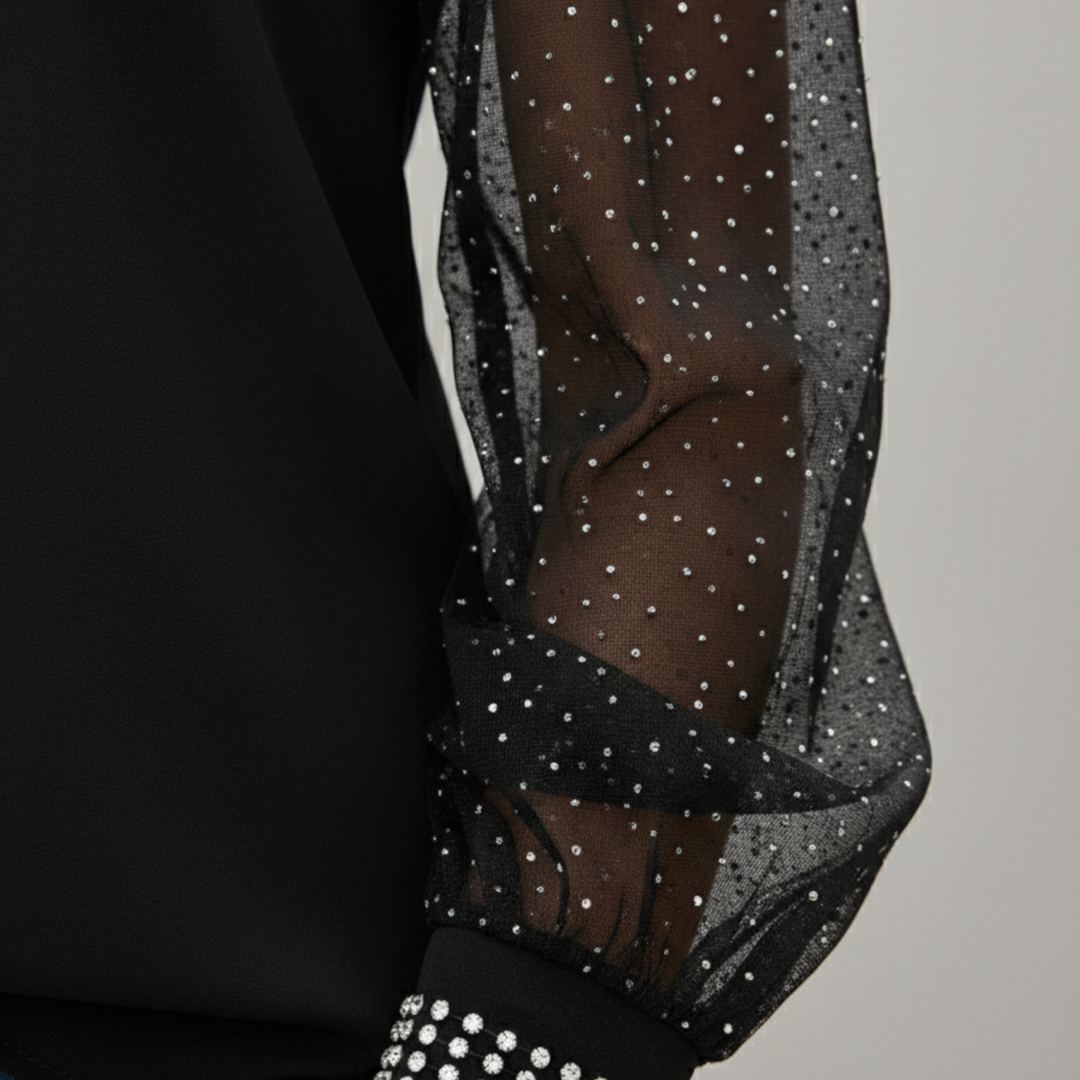 Haut en maille à manches longues pour femmes orné de paillettes