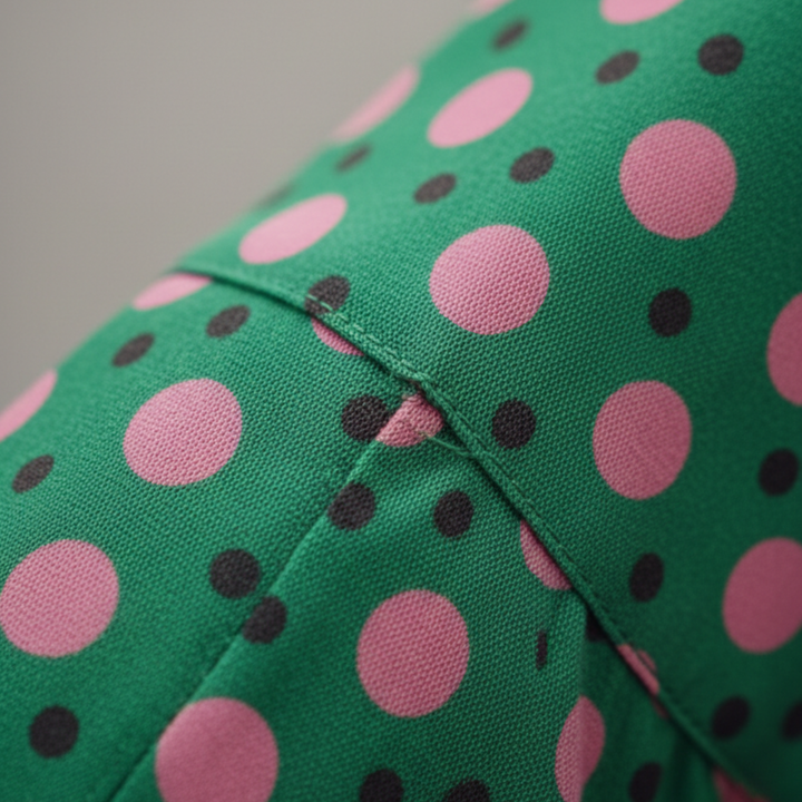 Vestido Midi de Manga Abullonada con Volantes Floral Verde para Mujeres