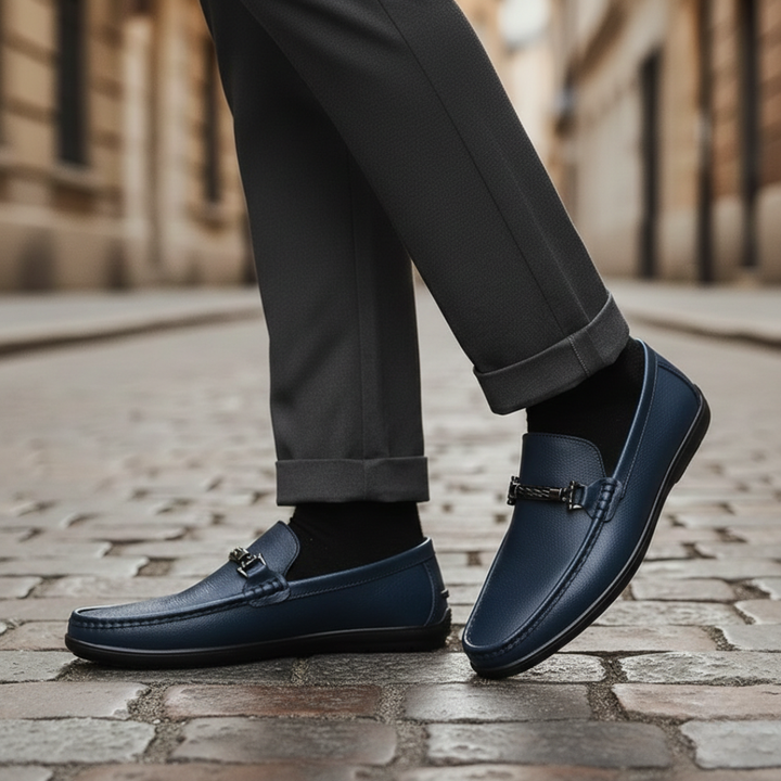 Mocassins en cuir à enfiler décontractés pour hommes